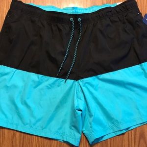George Teal- Black Above Knee Swim Trunks 3XL New